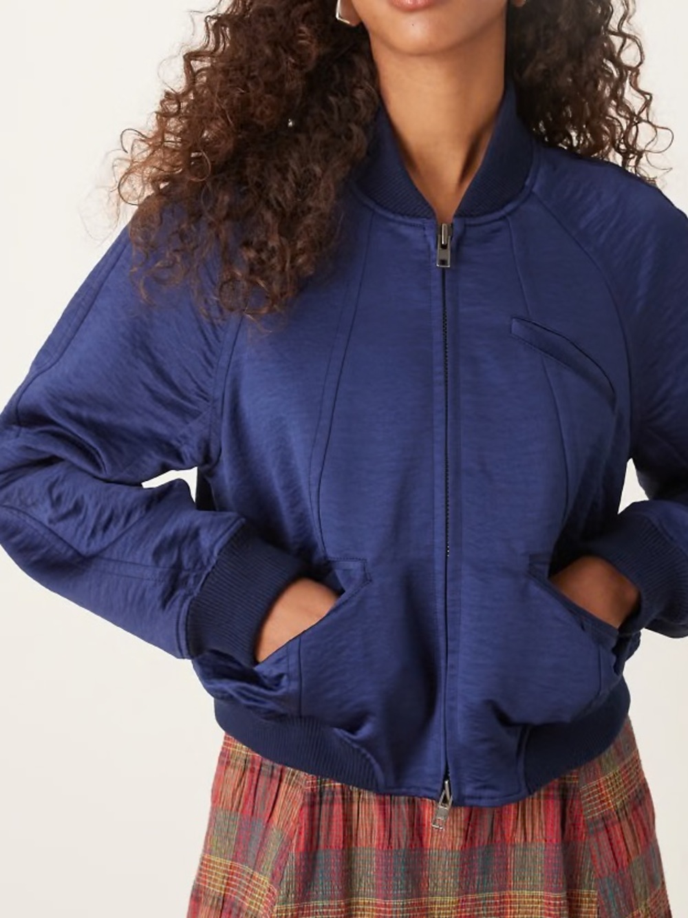 NWT Free People Elle Satin Bomber Size XS